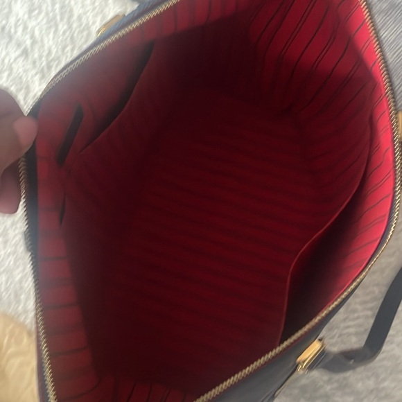 Louis Vuitton Navy Embossed Leather Tote - Picture 3 of 6